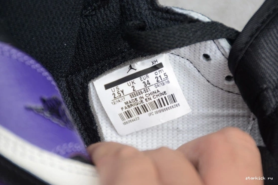 High 1 Jordan Retro Purple' OG  555088-501 555088-501 Kid Kids Air 'Court 0511